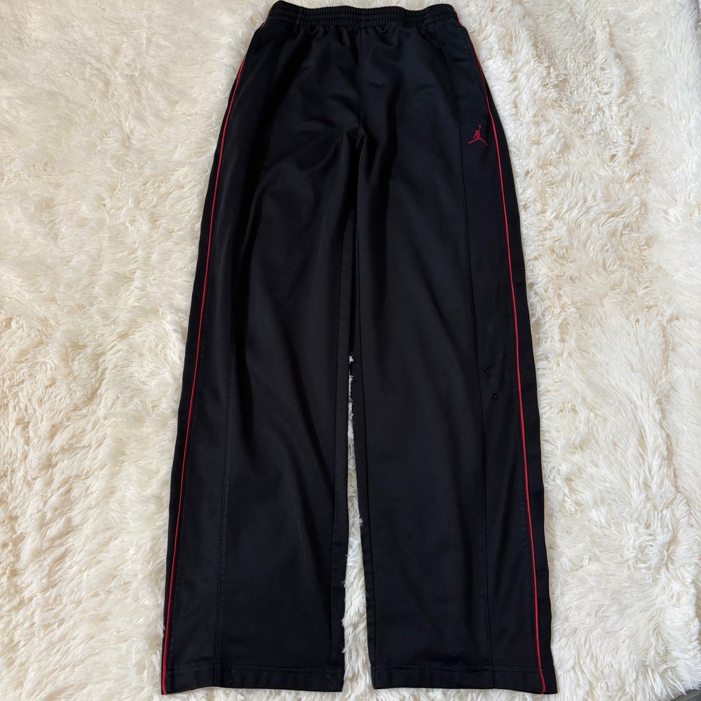 Jordan Boys XL Black Red Wide Leg Track Pants Fits Womens XS